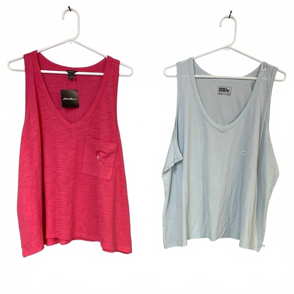 NEW EDDIE BAUER women's solstice slub pocket tempo two-piece tank top - plus in